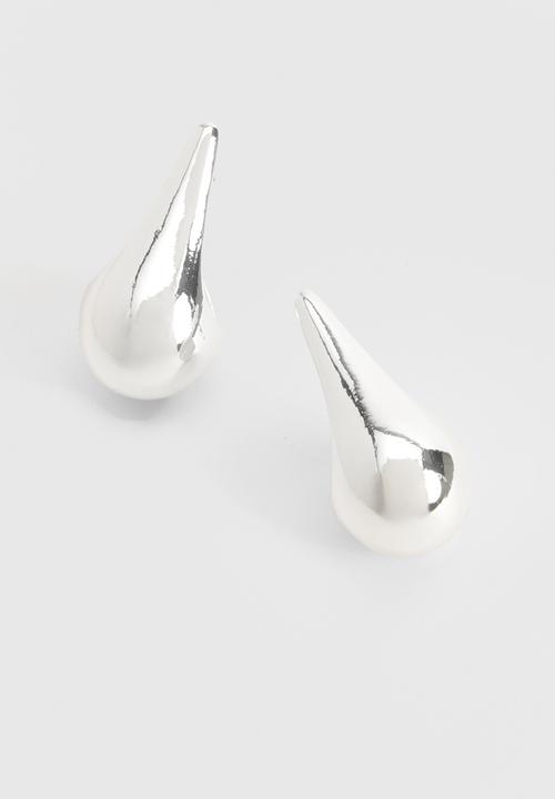 boohoo - Extreme tear drop earrings - silver