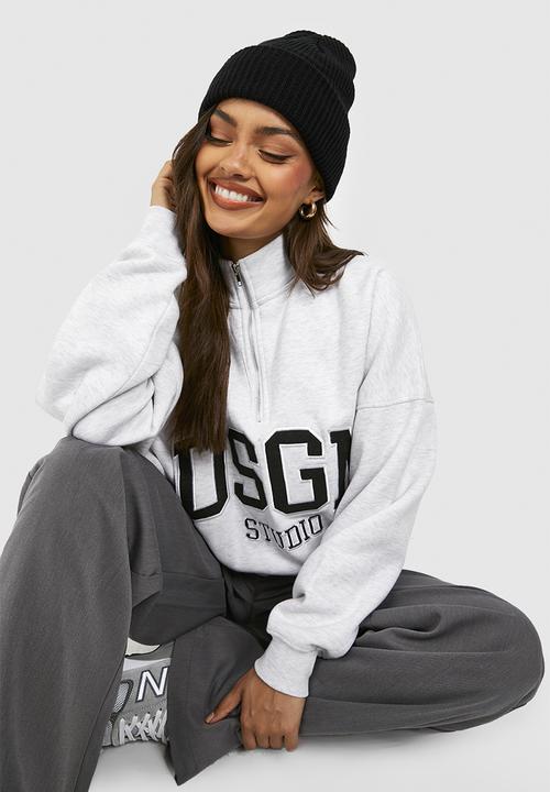 boohoo - Basic rib beanie - black