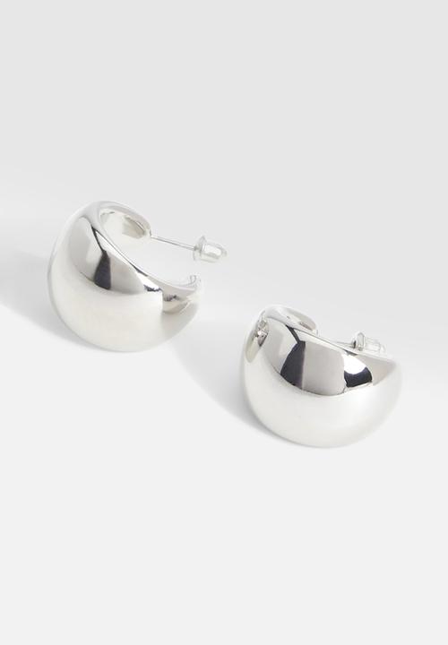 boohoo - Chunky hoop earrings - silver