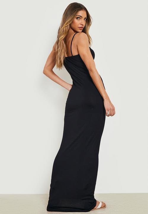 boohoo - Basic Strappy Maxi Dress - Black