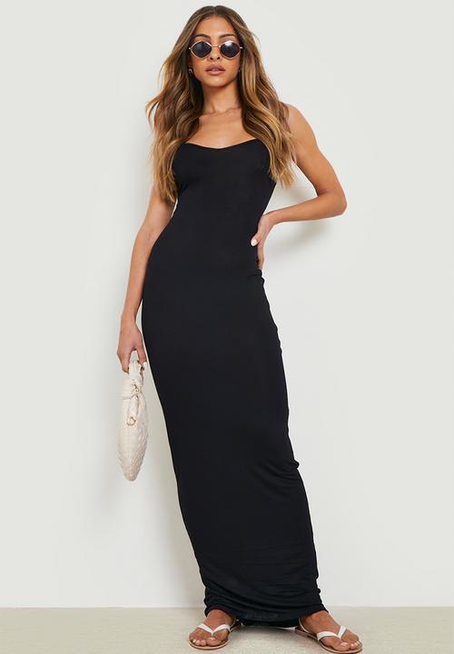 boohoo - Basic Strappy Maxi Dress - Black