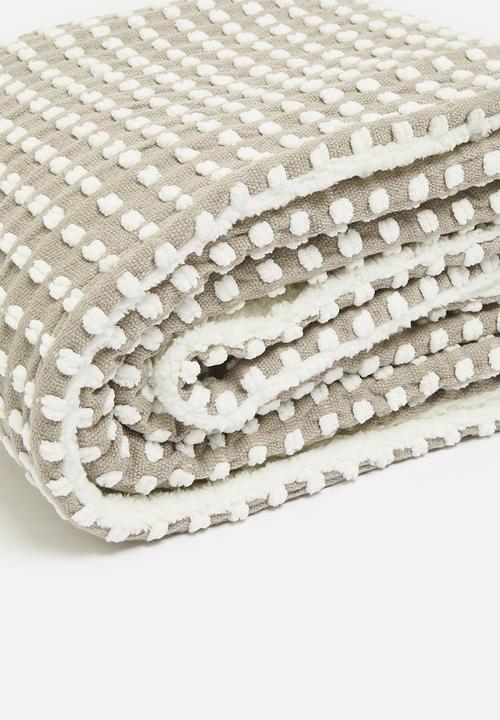 Sixth Floor - Dotty Sherpa Throw - Taupe