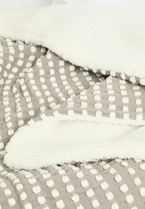 Sixth Floor - Dotty Sherpa Throw - Taupe