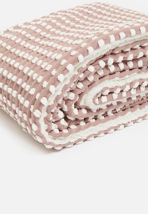 Sixth Floor - Dotty Sherpa Throw - Blush