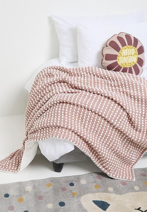 Sixth Floor - Dotty Sherpa Throw - Blush