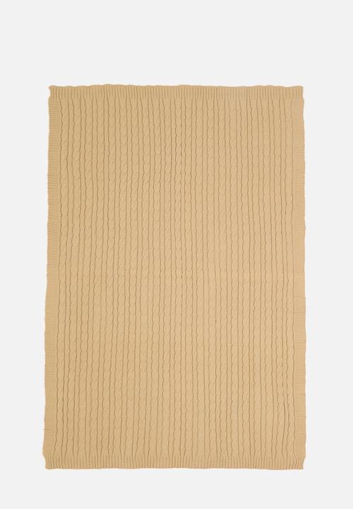 Sixth Floor - Knitted Throw  - Toffee