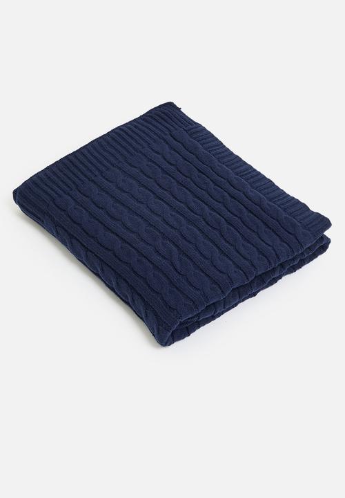 Sixth Floor - Knitted Throw - Indigo