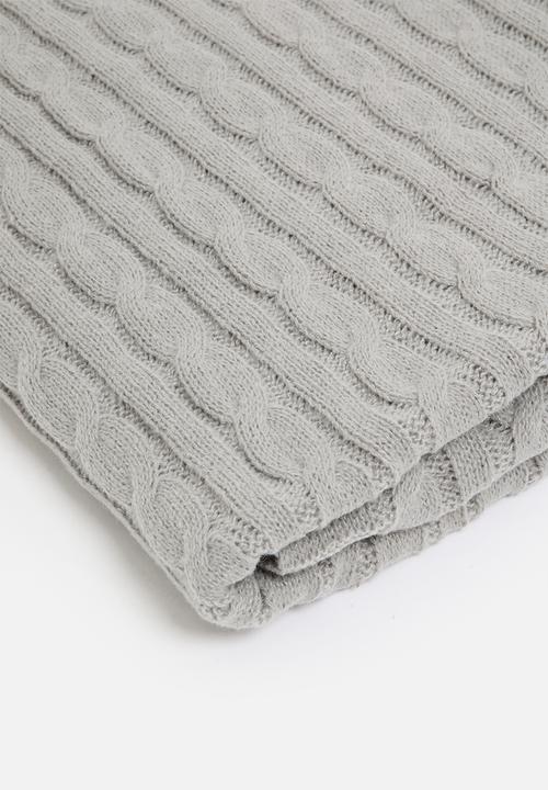 Sixth Floor - Knitted Throw - Grey