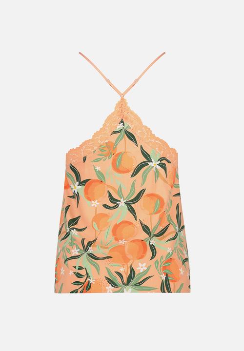 Hunkemoller - Cami Woven Vibrant Summer - almost apricot