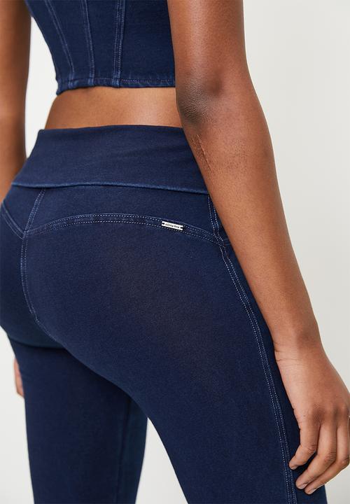 SISSY BOY - Audrey:mid waist flare with fold over waistband - indigo