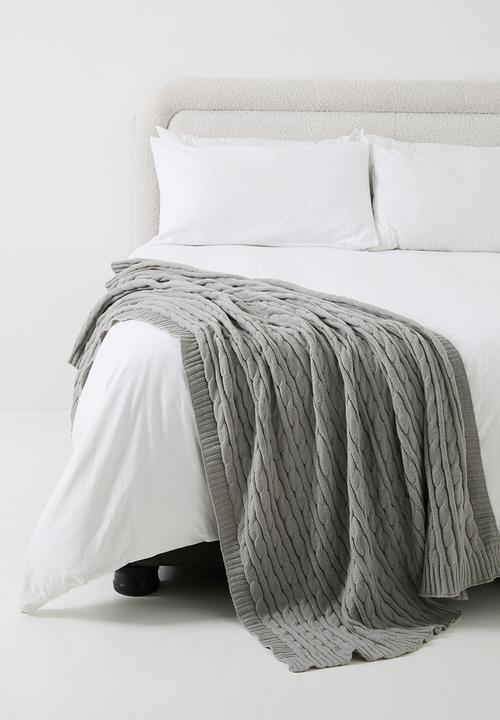Sixth Floor - Knitted Throw - Grey