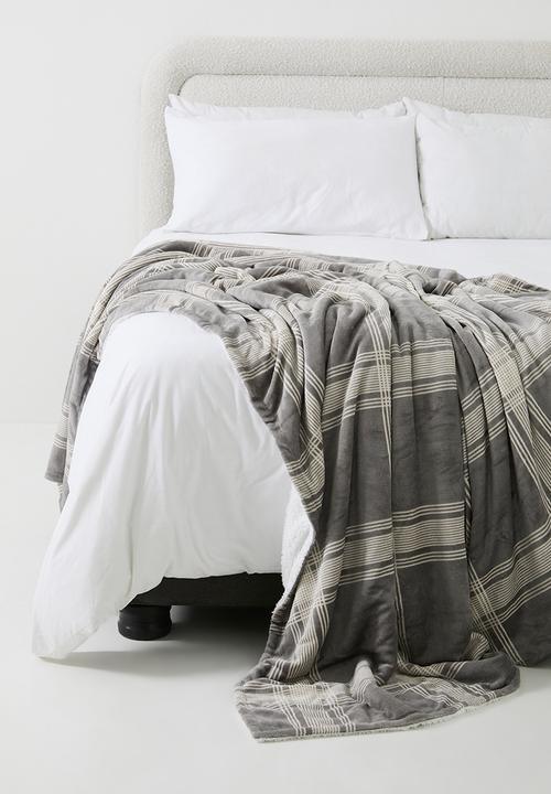Sixth Floor - Check Sherpa Bed Throw