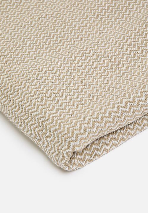 H&S - Herringbone throw - cream