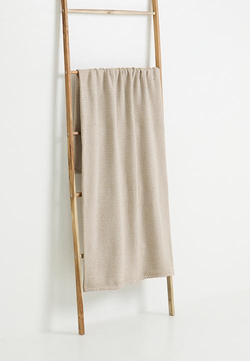 H&S - Herringbone throw - cream