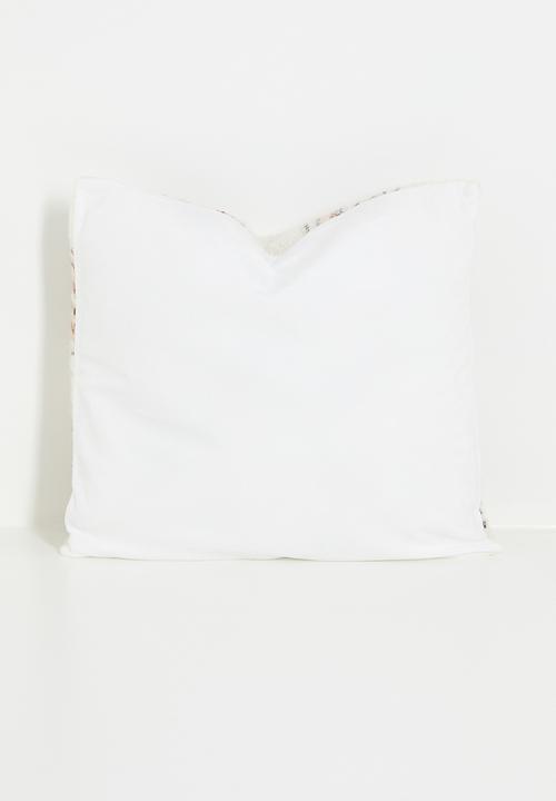 H&S - Plaid woven cushion - natural & rust