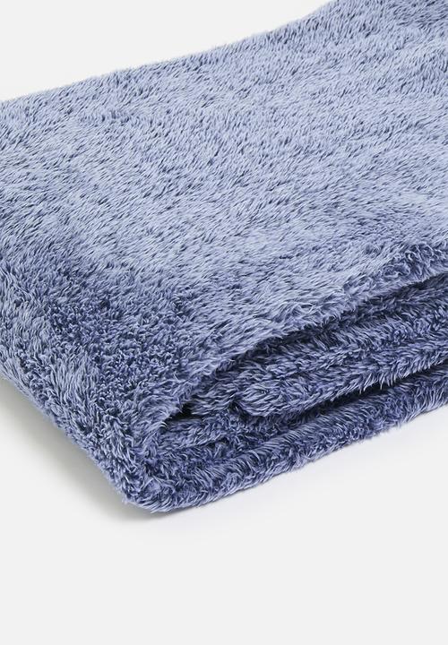 Sixth Floor - Shagg Melange Fleece Throw - Navy