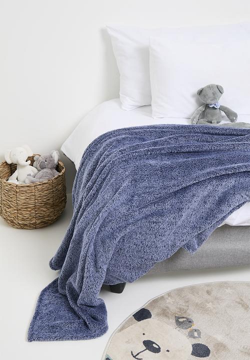 Sixth Floor - Shagg Melange Fleece Throw - Navy