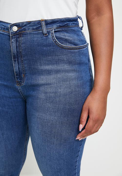 Trendyol - Plus high waist stretchy skinny jeans - blue