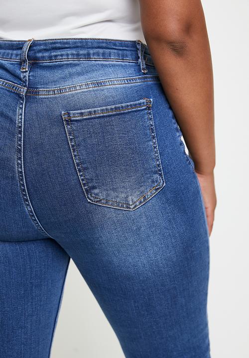 Trendyol - Plus high waist stretchy skinny jeans - blue