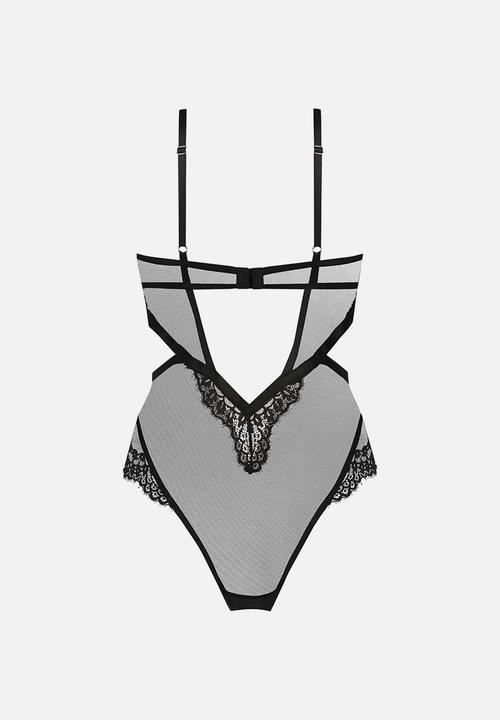 Hunkemoller - Plus Daisy Pp Body - caviar