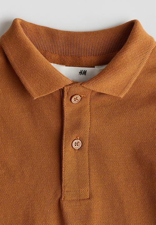 H&M - Cotton piqué polo shirt - brown