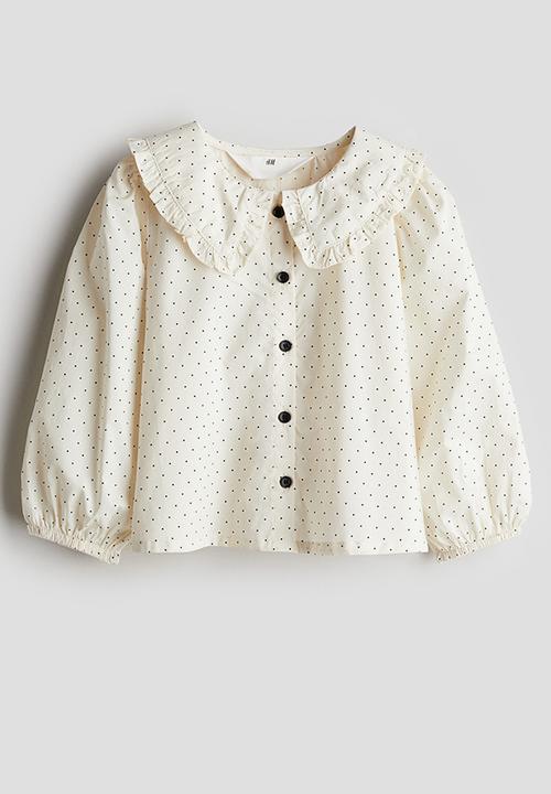 H&M - Collared cotton blouse - white