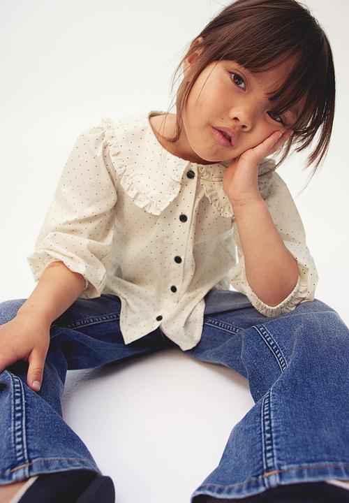 H&M - Collared cotton blouse - white
