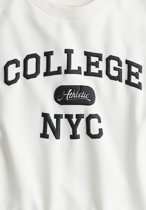 H&M - Motif-detail sweatshirt - White NYC