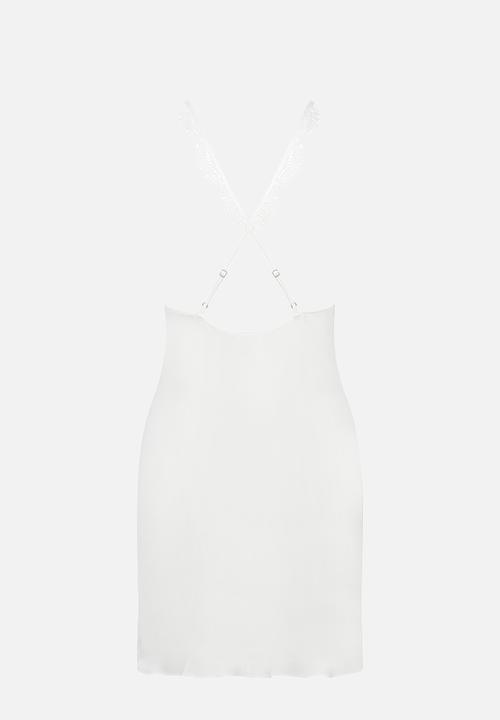Hunkemoller - Plus SD Satin Lace Aldana - snow white