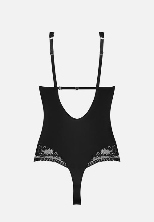Hunkemoller - Plus Remi Hl String Body Uw - caviar