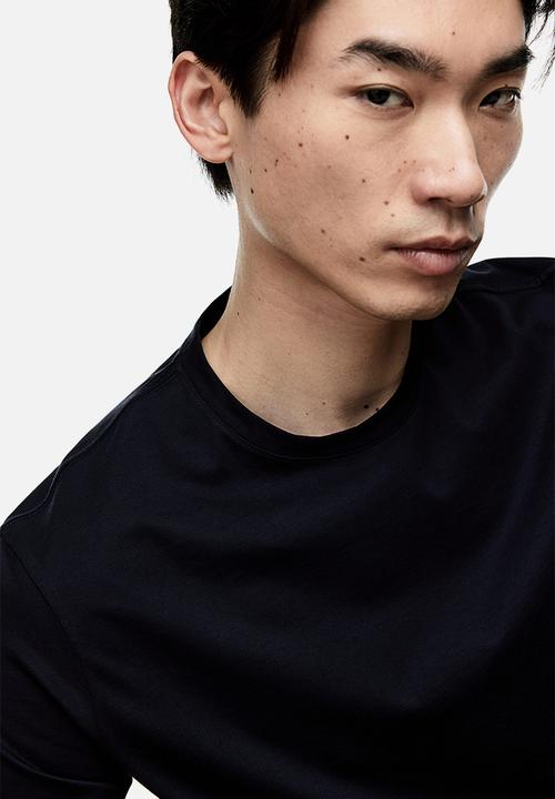 H&M - Slim fit pima cotton T-shirt - navy blue