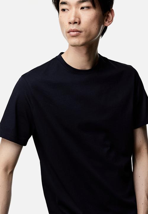 H&M - Slim fit pima cotton T-shirt - navy blue