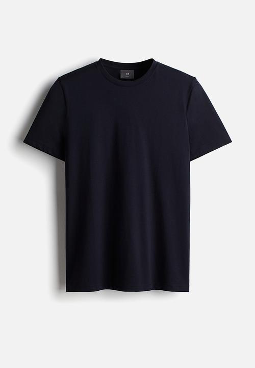 H&M - Slim fit pima cotton T-shirt - navy blue