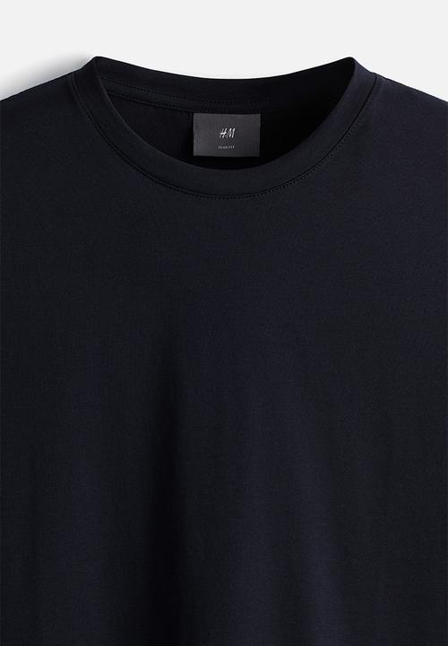H&M - Slim fit pima cotton T-shirt - navy blue