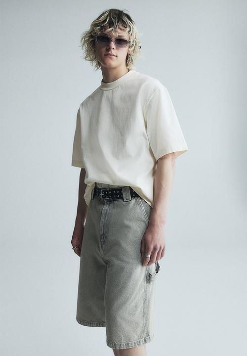 H&M - Boxy fit washed T-shirt - white