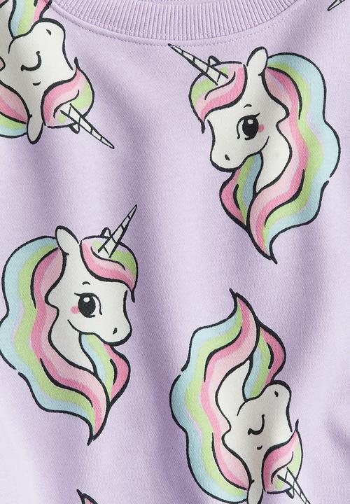 H&M - Sweatshirt - Light purple unicorn