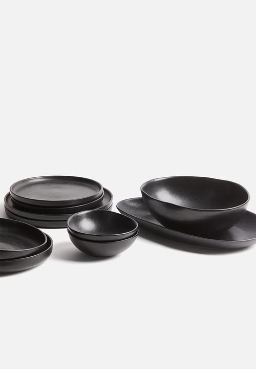 H&M - Large stoneware plate - grey