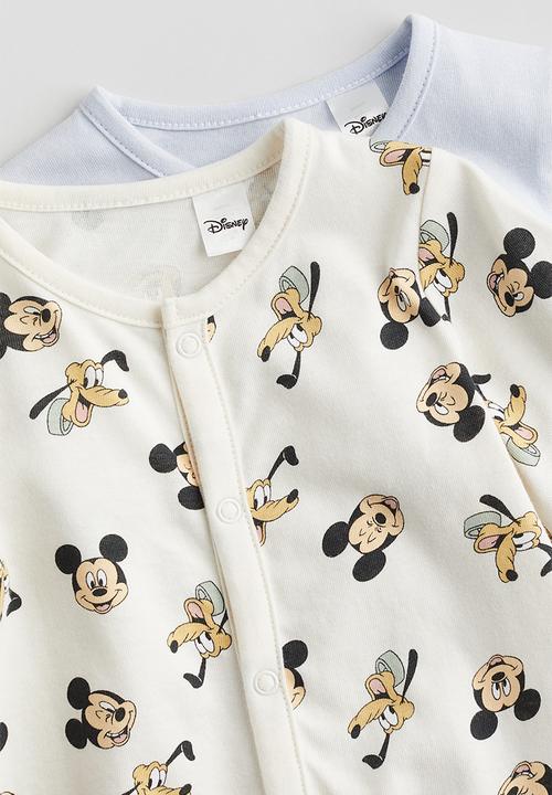H&M - 2-Pack printed pyjamas - light blue mickey mouse