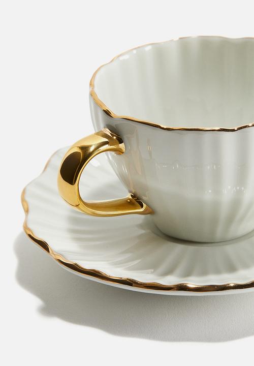 H&M - Espresso cup and saucer - white 