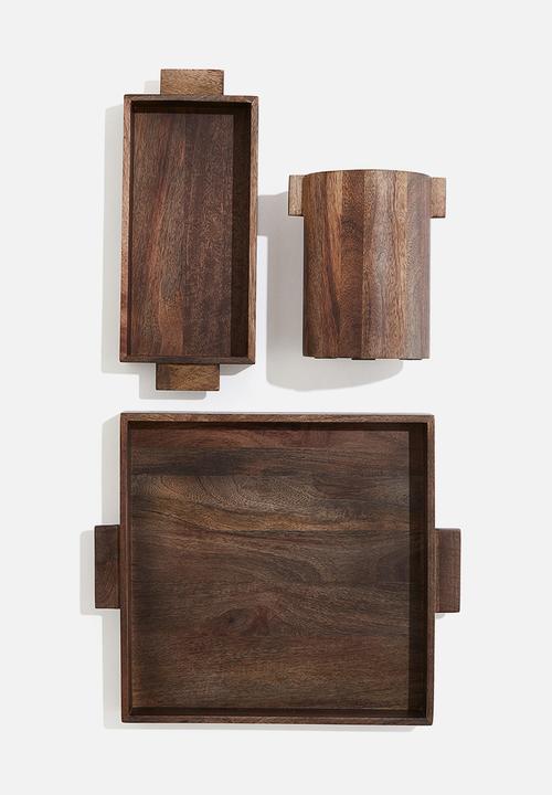 H&M - Mango wood tray - dark brown