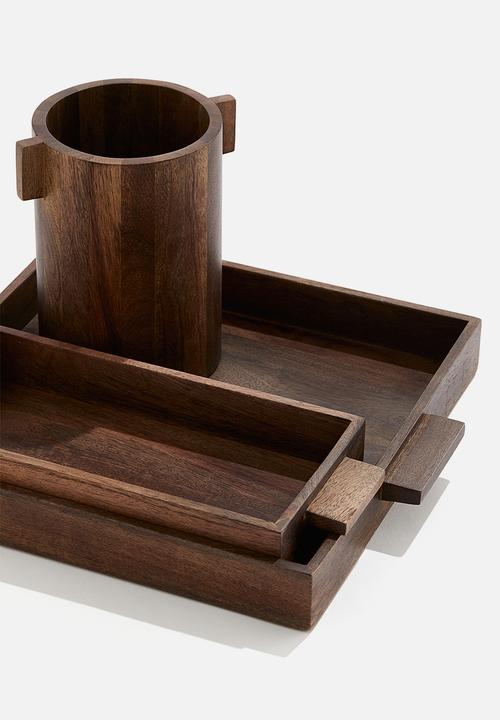 H&M - Mango wood tray - dark brown
