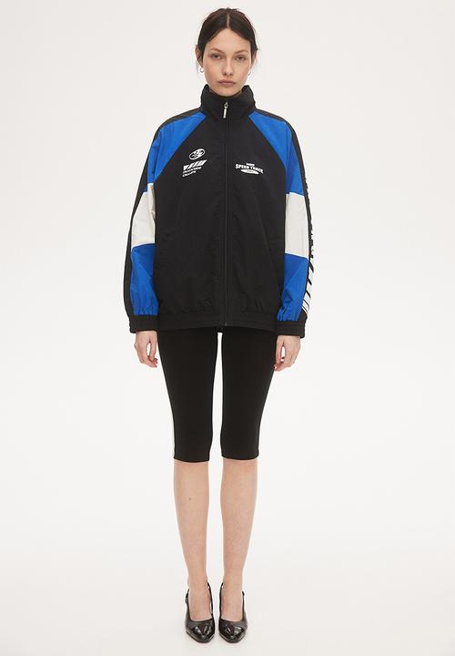 H&M - Oversized printed windbreaker - black