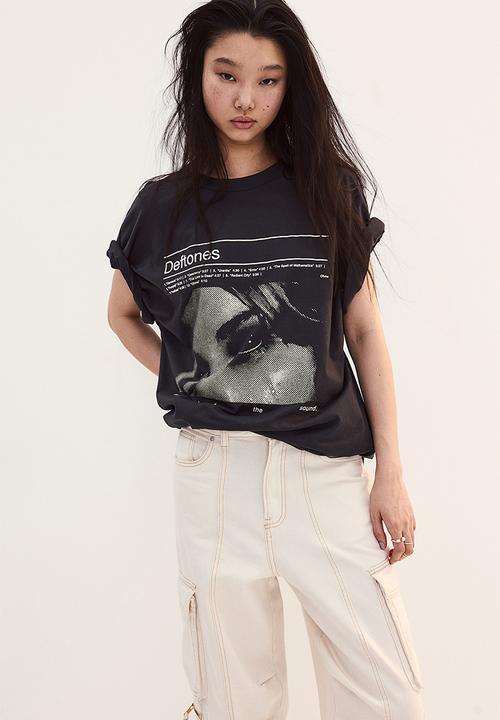 H&M - Oversized printed t-shirt - black,multi