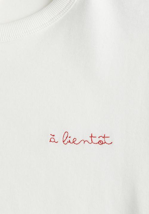 H&M - Fitted cotton T-shirt - White À bientôt
