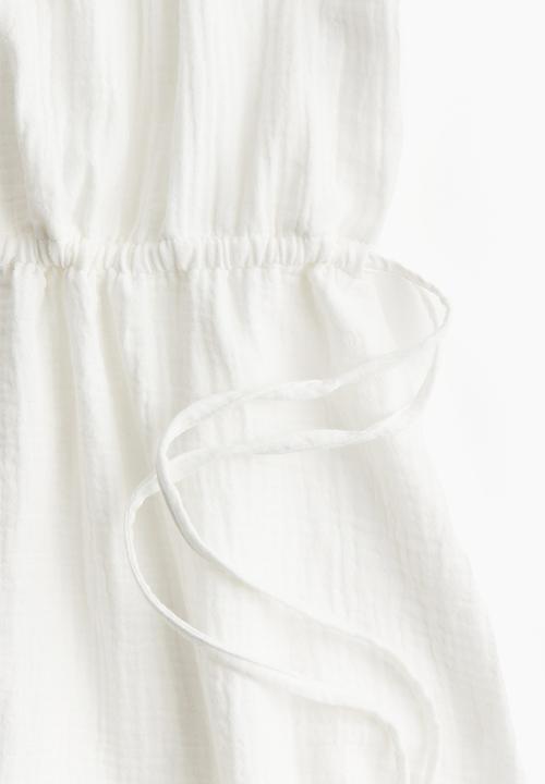 H&M - Drawstring-waist cotton dress - white