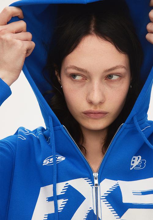 H&M - Oversized zip-through hoodie - blue