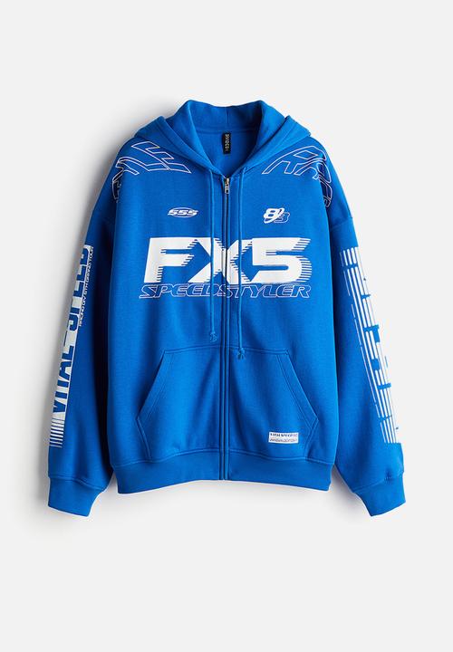 H&M - Oversized zip-through hoodie - blue