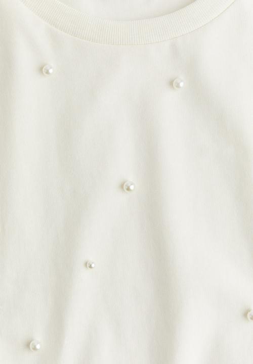 H&M - Embellished T-shirt - white