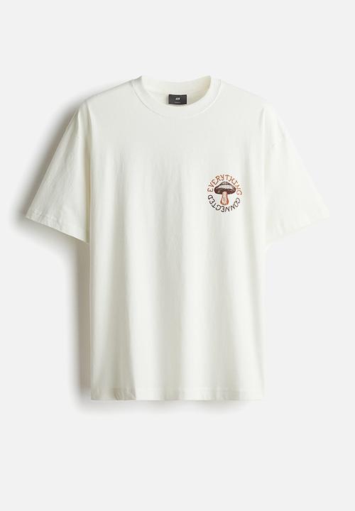 H&M - Loose fit printed T-shirt - white