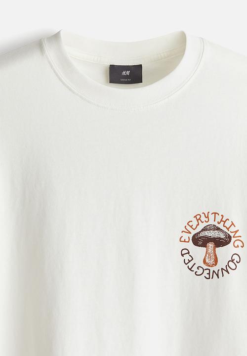 H&M - Loose fit printed T-shirt - white